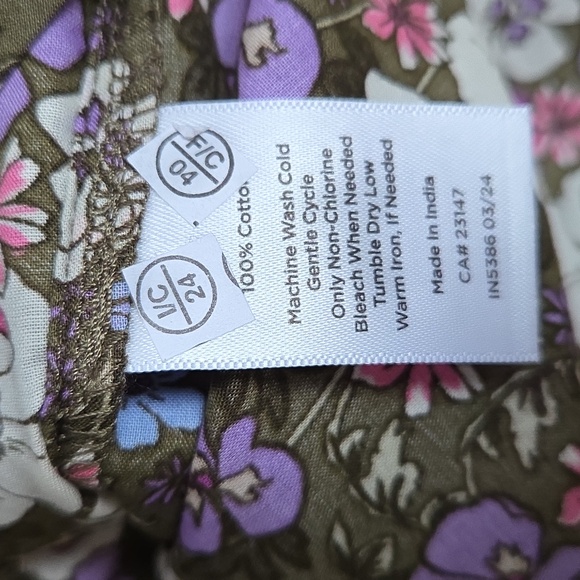 Talbots EUC Ruffle Neck Top Poppy Ditsy Puff Sleeve Floral XS - Picture 15 of 15